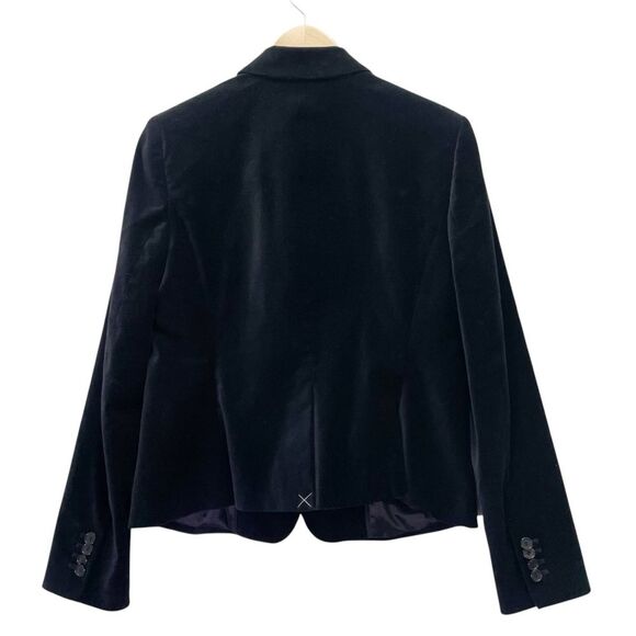 NWT Ann Taylor Black Velvet 2-Button Blazer Jacket Size 8 $179 Polka Dot Lining - Picture 8 of 16